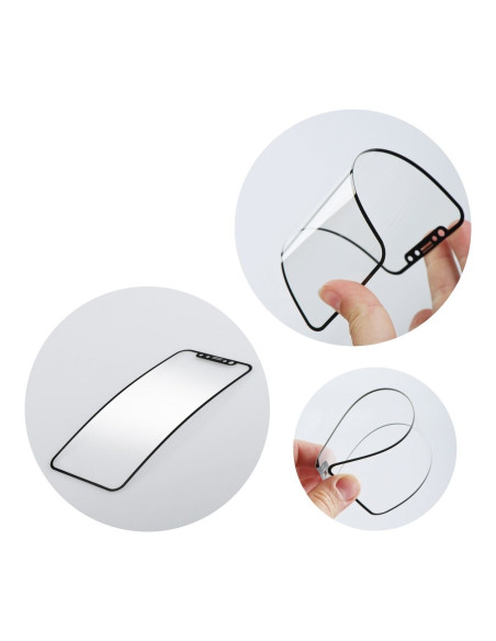 Bestsuit Verre trempé hybride flexible 5D Full Glue pour Samsung Galaxy S23 Ultra noir (Hot Bending) - lecteur fonctionnel
