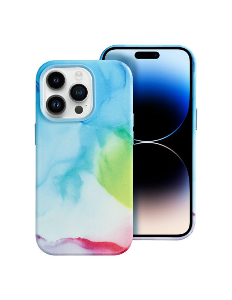Coque MAG COVER en cuir compatible avec MagSafe pour IPHONE 14 Pro colour splash