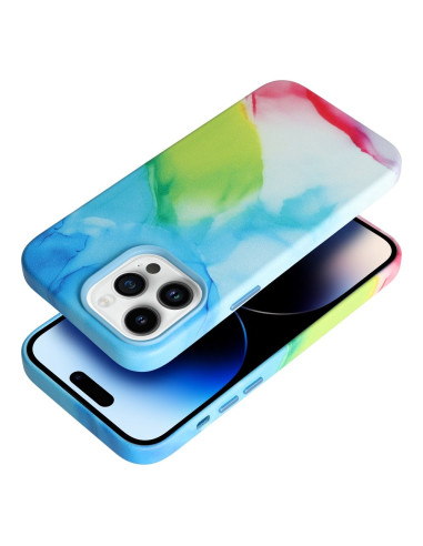 Coque MAG COVER en cuir compatible avec MagSafe pour IPHONE 14 Pro colour splash