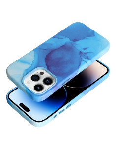 LEATHER MAG COVER case for IPHONE 14 Pro Max blue splash 2