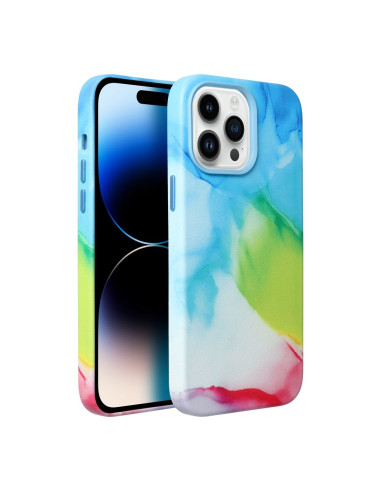LEATHER MAG COVER case for IPHONE 14 color splash