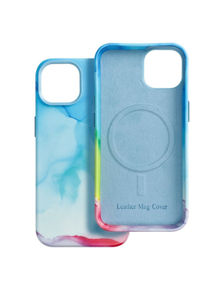 LEATHER MAG COVER case for IPHONE 14 color splash