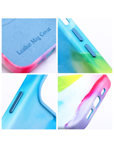 LEATHER MAG COVER case for IPHONE 14 color splash