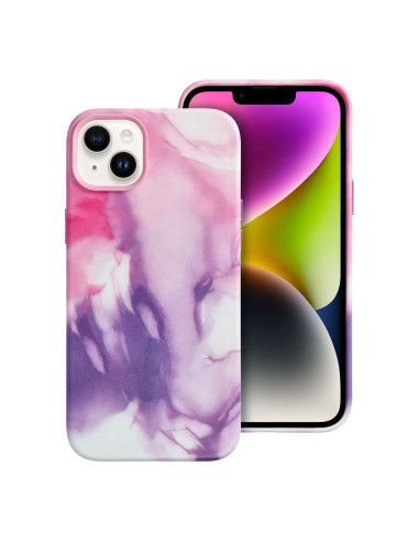 Coque MAG COVER en cuir compatible avec MagSafe pour IPHONE 14 Plus purple splash
