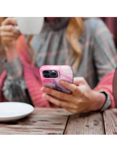 Coque MAG COVER en cuir compatible avec MagSafe pour IPHONE 14 Plus purple splash