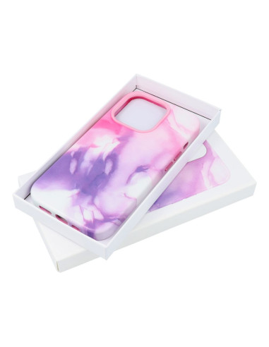 Coque MAG COVER en cuir compatible avec MagSafe pour IPHONE 14 Plus purple splash
