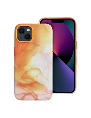 LEATHER MAG COVER case for IPHONE 13 orange splash