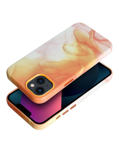 LEATHER MAG COVER case for IPHONE 13 orange splash