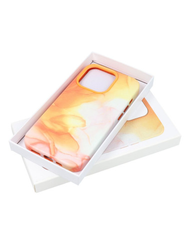 LEATHER MAG COVER case for IPHONE 13 orange splash