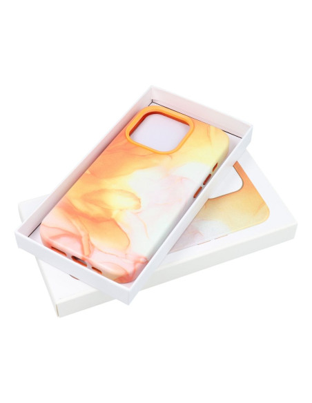 LEATHER MAG COVER case for IPHONE 13 orange splash