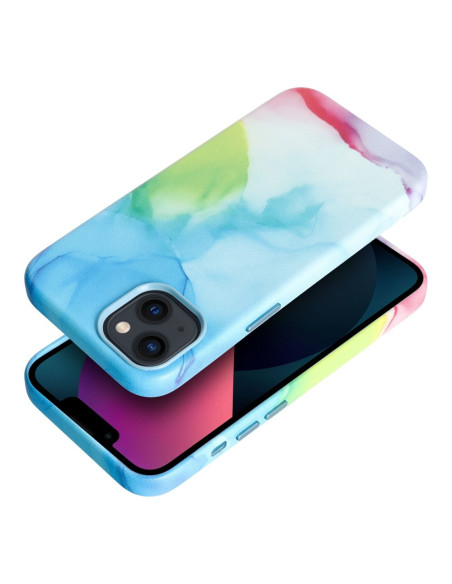 LEATHER MAG COVER case for IPHONE 13 color splash