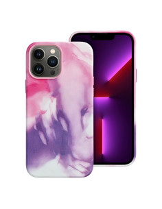 Coque MAG COVER en cuir compatible avec MagSafe pour IPHONE 13 Pro Max purple splash