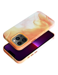 COUVERTURE MAG EN CUIR compatible avec MagSafe pour IPHONE 13 Pro Coque orange 2