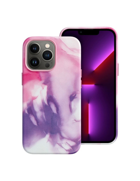 Coque MAG COVER en cuir compatible avec MagSafe pour IPHONE 13 Pro purple splash
