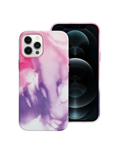 Coque MAG COVER en cuir compatible avec MagSafe pour IPHONE 12 Pro Max purple splash