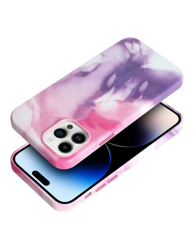 Coque MAG COVER en cuir compatible avec MagSafe pour IPHONE 12 Pro purple splash