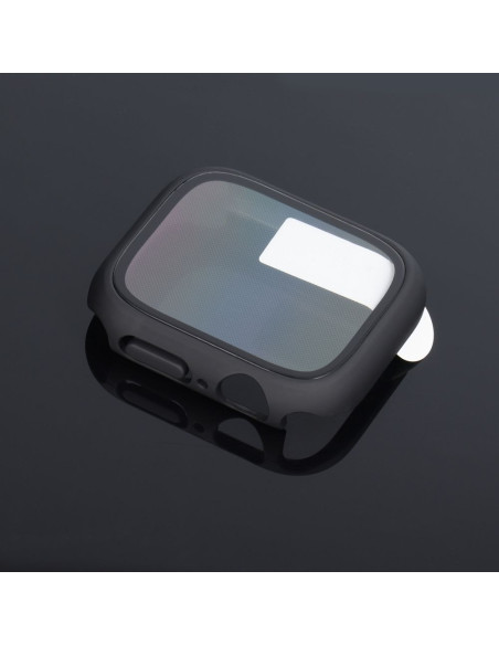 Bestsuit Coque de protection flexible avec verre pour Apple Watch series 7/8/9-41mm - graphite.