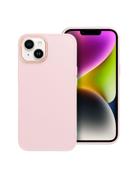 Coque FRAME pour IPHONE 14 rose poudré