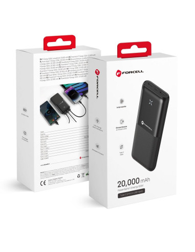 FORCELL F-ENERGY S20k1 powerbank 2.4A 20 000 mAh noir