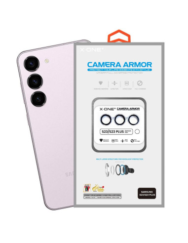 X-ONE verre trempé pour objectif d'appareil photo Camera Armor - pour Samsung Galaxy S23/S23 Plus