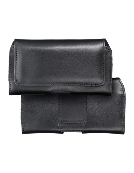 Etui universel en cuir pour ceinture horizontale - ROYAL / noir - Taille M - pour IPHONE 12 MINI / 13 MINI / SAMSUNG A40 / S8 / 