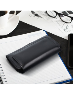 Etui universel en cuir pour ceinture horizontale - ROYAL / noir - Taille M - pour IPHONE 12 MINI / 13 MINI / SAMSUNG A40 / S8 /  2