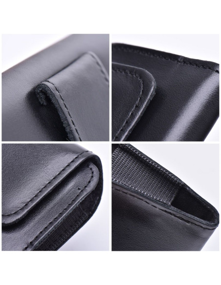 Etui universel en cuir pour ceinture horizontale - ROYAL / noir - Taille M - pour IPHONE 12 MINI / 13 MINI / SAMSUNG A40 / S8 / 