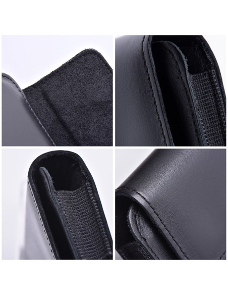 Etui universel en cuir pour ceinture horizontale - ROYAL / noir - Taille M - pour IPHONE 12 MINI / 13 MINI / SAMSUNG A40 / S8 / 