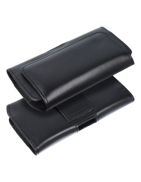 Etui universel en cuir pour ceinture horizontale - ROYAL / noir - Taille M - pour IPHONE 12 MINI / 13 MINI / SAMSUNG A40 / S8 / 