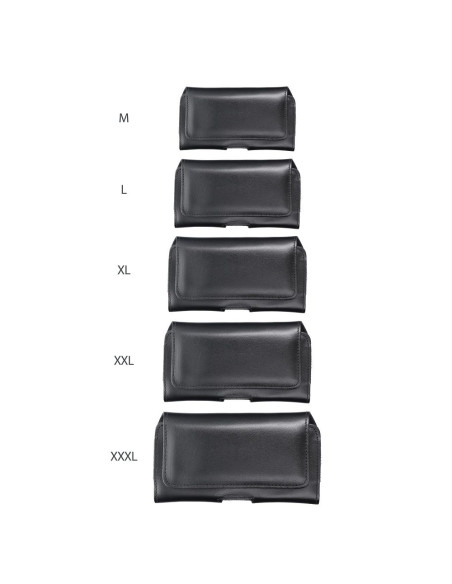 Etui universel en cuir pour ceinture horizontale - ROYAL / noir - Taille M - pour IPHONE 12 MINI / 13 MINI / SAMSUNG A40 / S8 / 