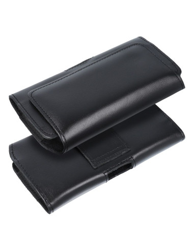 ROYAL universal horizontal leather belt holster size L for IPHONE 12 / 12 PRO / 13 / 13 PRO / 14 / 14 PRO / SAMSUNG S10 / S20 / 
