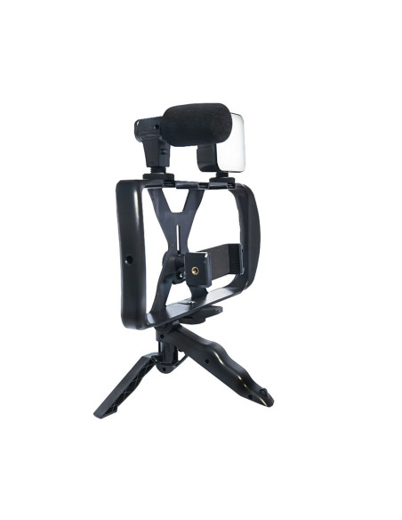 Kit / support selfie avec télécommande bluetooth trépied pour diffusion en direct avec lumière LED, microphone, télécommande TL-