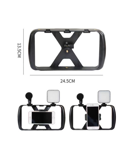 Kit / support selfie avec télécommande bluetooth trépied pour diffusion en direct avec lumière LED, microphone, télécommande TL-
