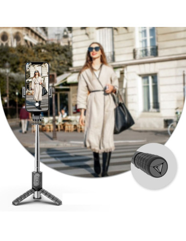 Perche selfieavec telecommande bluetooth tripod noir Q11 / TR19