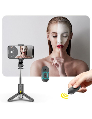 Perche selfieavec telecommande bluetooth tripod noir Q11 / TR19