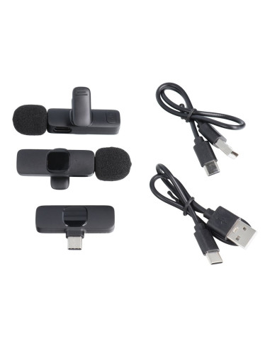 Microphone cravate sans fil Type C double (2 inclus) K1 noir
