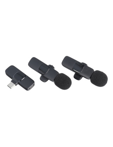 Microphone cravate sans fil Type C double (2 inclus) K1 noir