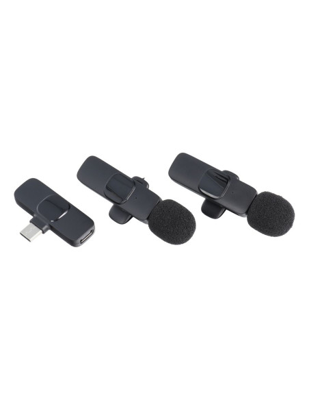 Microphone cravate sans fil Type C double (2 inclus) K1 noir