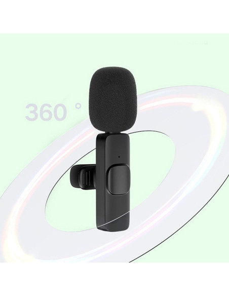 Microphone cravate sans fil Type C double (2 inclus) K1 noir