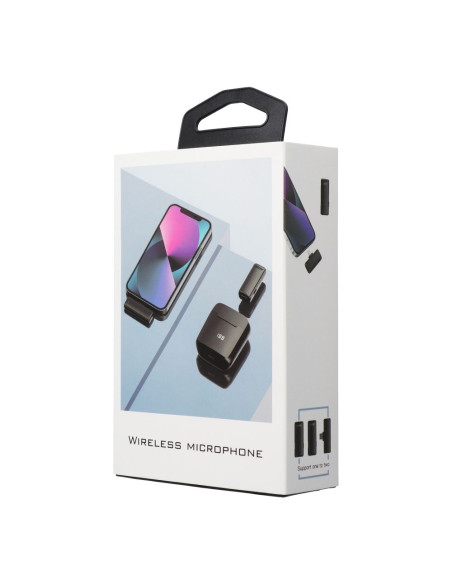 Microphone sans fil Tie pour iPhone Lightning 8 broches avec Case de chargement S11