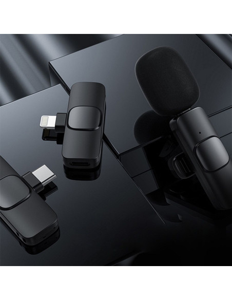 Micro-cravate sans fil Lightning double (2 inclus) K1 noir