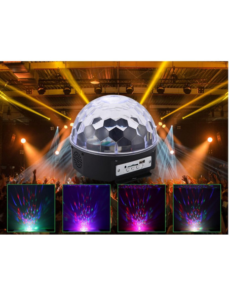 Boule disco avec télécommande + carte mémoire + USB + AUX bluetooth HD-LCMBL