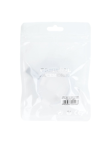 Câble Type C vers Type C 2.0 HD23 PD 40W 1m blanc