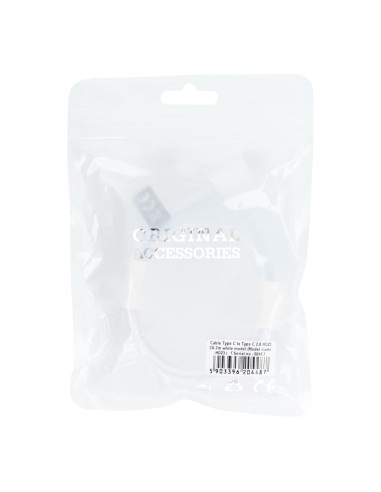 Câble Type C vers Type C 2.0 HD23 PD 40W 2m blanc