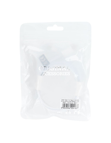 Câble Type C vers Type C 2.0 HD23 PD 40W 2m blanc