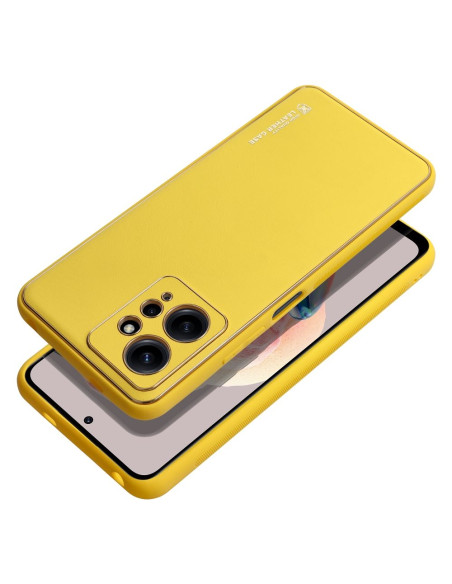 Etui LEATHER Case en cuir pour XIAOMI Redmi NOTE 12 4G JAUNE
