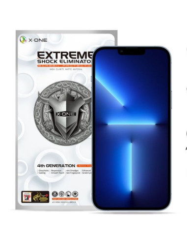 Verre trempé X-ONE Extreme Shock Eliminator 4th gen. (Matte Series) - iPhone 14 Pro/15