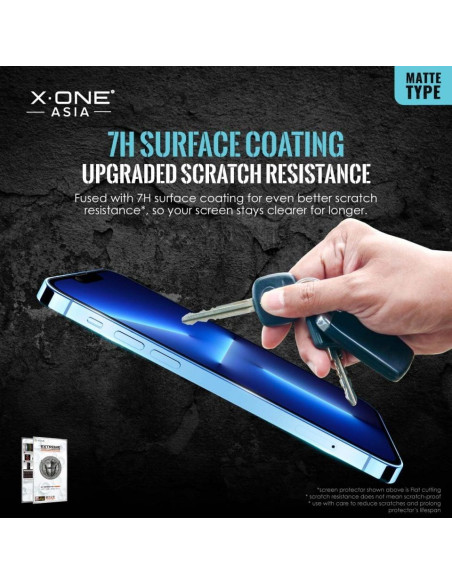 Verre trempé X-ONE Extreme Shock Eliminator 4th gen. (Matte Series) - iPhone 14 Pro/15