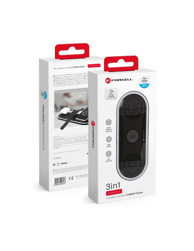 FORCELL F-ENERGY Ellipse 3-en-1 Quick Charge 15W Chargeur rapide par induction