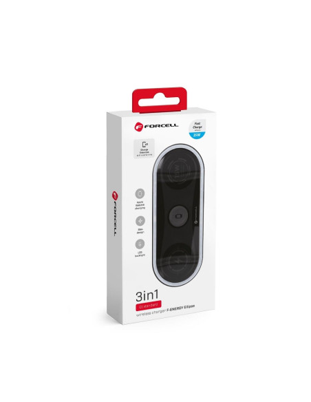 FORCELL F-ENERGY Ellipse 3-en-1 Quick Charge 15W Chargeur rapide par induction